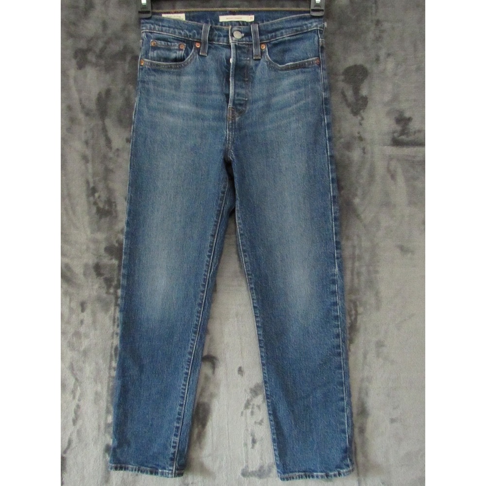 Levi's Premium Women's Wedge Straight Jeans Blue Denim Button Fly Size 25 x 28